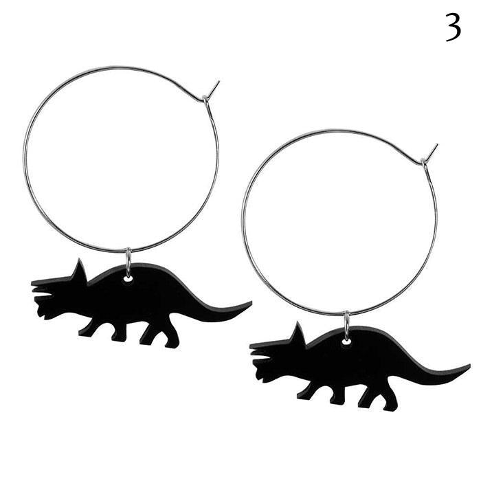 Boucles d'oreilles créoles dinosaures