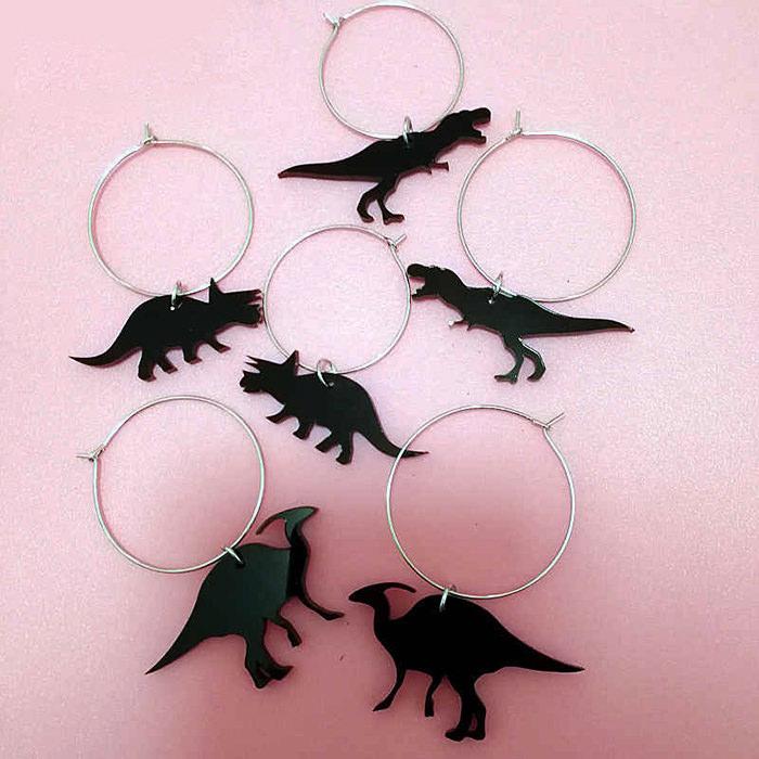 Boucles d'oreilles créoles dinosaures