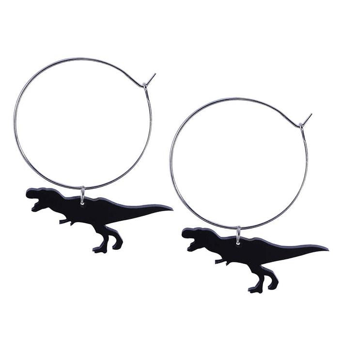 Boucles d'oreilles créoles dinosaures