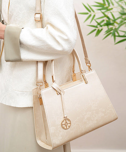Beige Versatile Tote Bag Jacquard Elegant