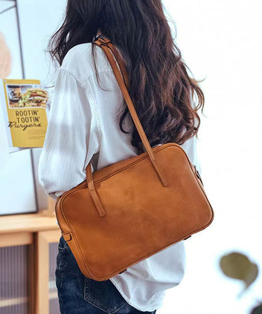 Bags Durable Square Leather Elegant Orange Shoulder