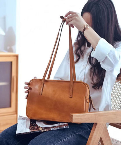 Bags Durable Square Leather Elegant Orange Shoulder