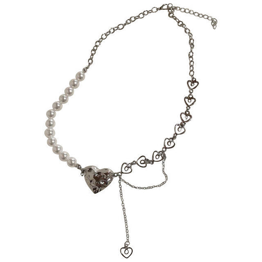 Heart Pearl Chain Necklace SP19538