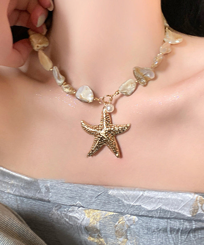 Necklace Shell Starfish Fashion Blue Overgild Sterling Silver Pendant