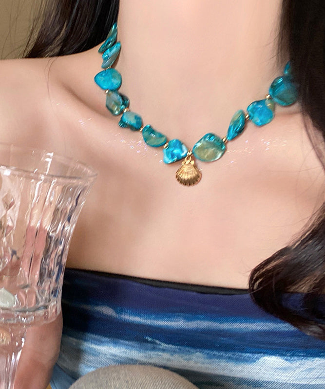 Necklace Shell Starfish Fashion Blue Overgild Sterling Silver Pendant