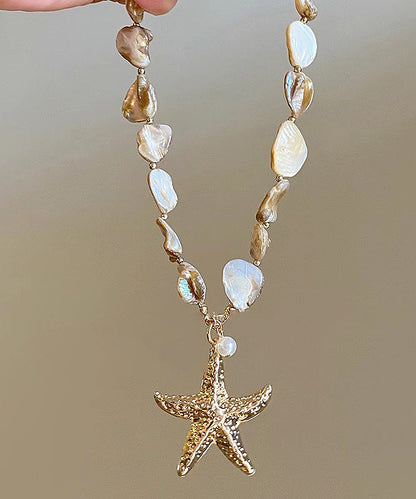 Necklace Shell Starfish Fashion Blue Overgild Sterling Silver Pendant
