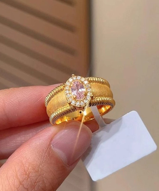 Rings Open Overgild Zircon Gold Silver Fashion Sterling