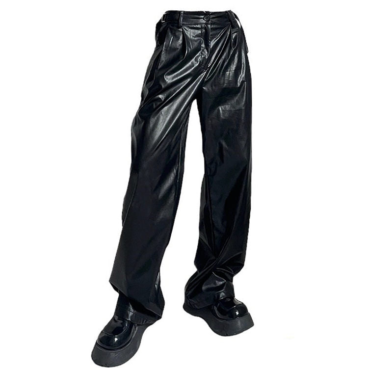 Pantalon en cuir noir