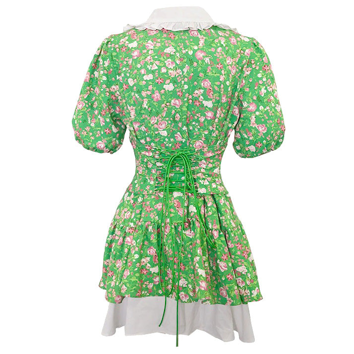 Robe à col vert jardin