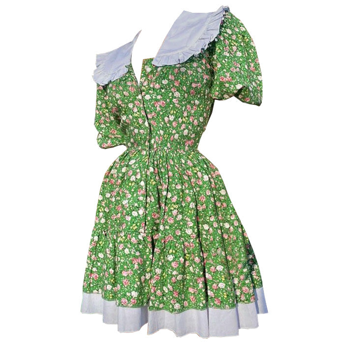 Robe à col vert jardin