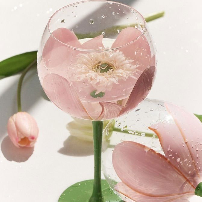 Verre de fleur de tulipe de beauté