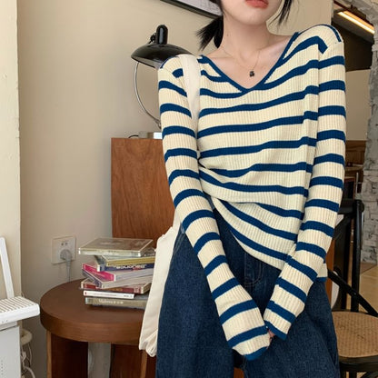 Striped Ribbed Top