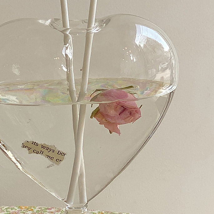 Transparent Heart-Shaped Vase