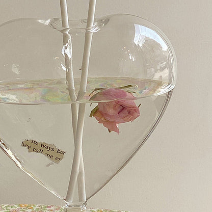 Transparent Heart-Shaped Vase