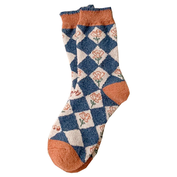 Chaussettes à motifs floraux et esthétiques