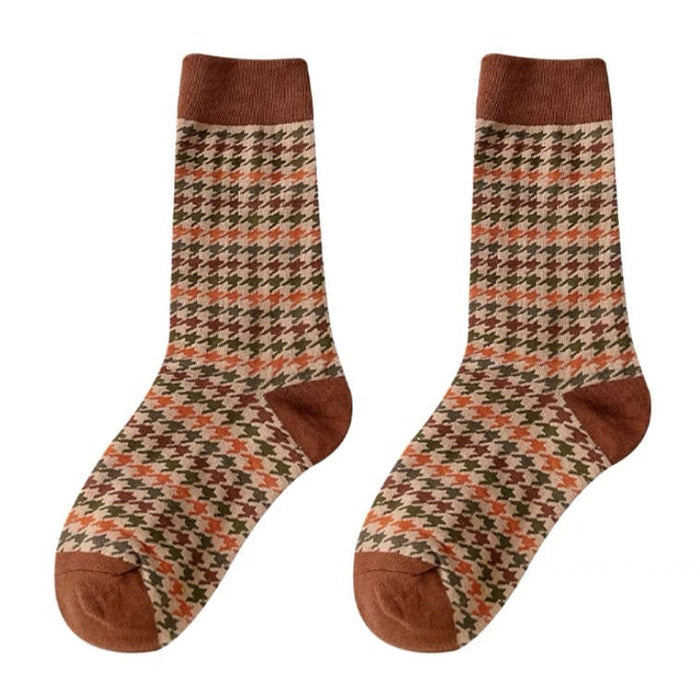 Chaussettes à motif écossais rétro