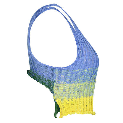 Häkeltop mit Farbverlauf und bunten Streifen