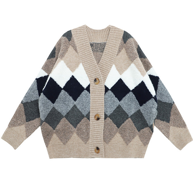 Cardigan Argyle esthétique