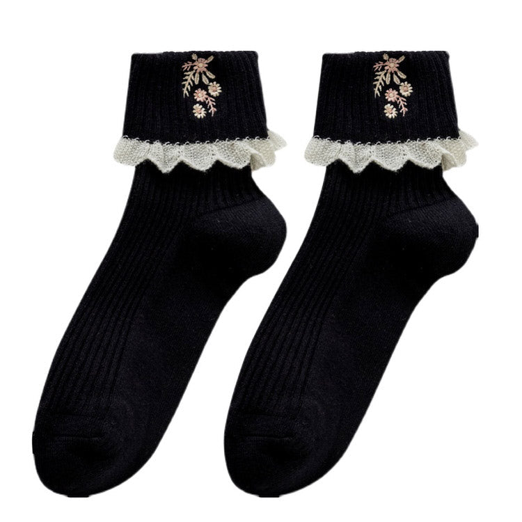 Chaussettes fleuries kawaii