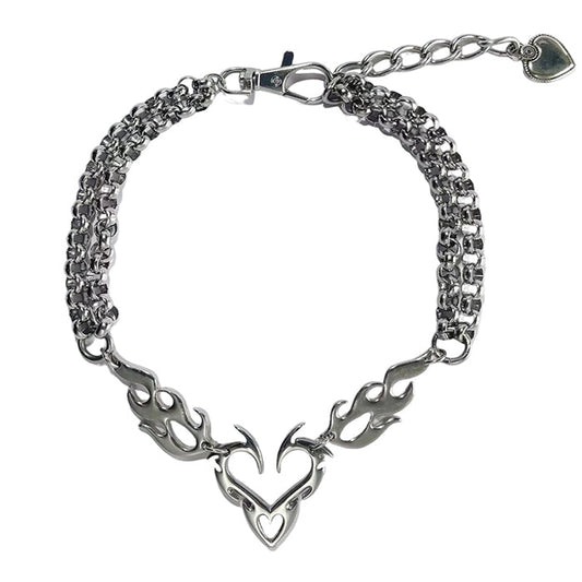 Collier chaîne coeur Y2K