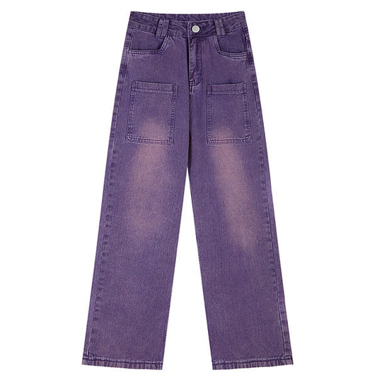 Lila Baggy-Jeans