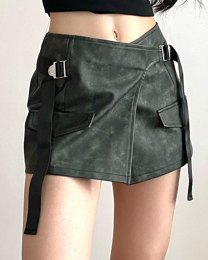 Trendy Belt Wrap Skirt