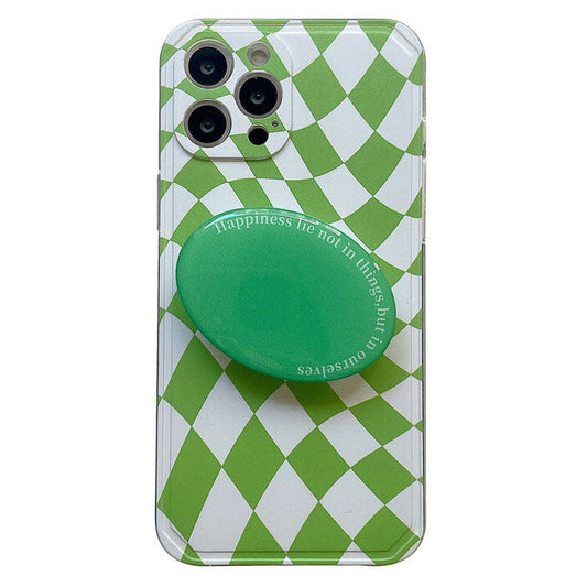 Coque iPhone à damier vert