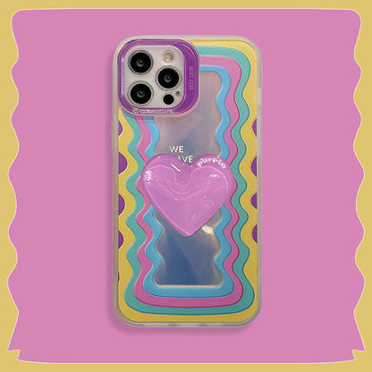 Color Wave Heart iPhone Case