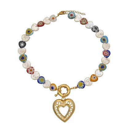 Herz Perlen Perlen Choker