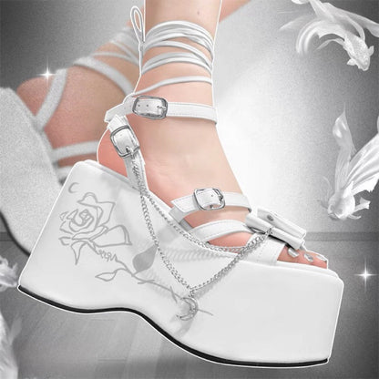 Moonlit Rose Y2K Gothic Sandals