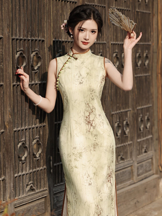 Robe cheongsam de la forêt de bambous