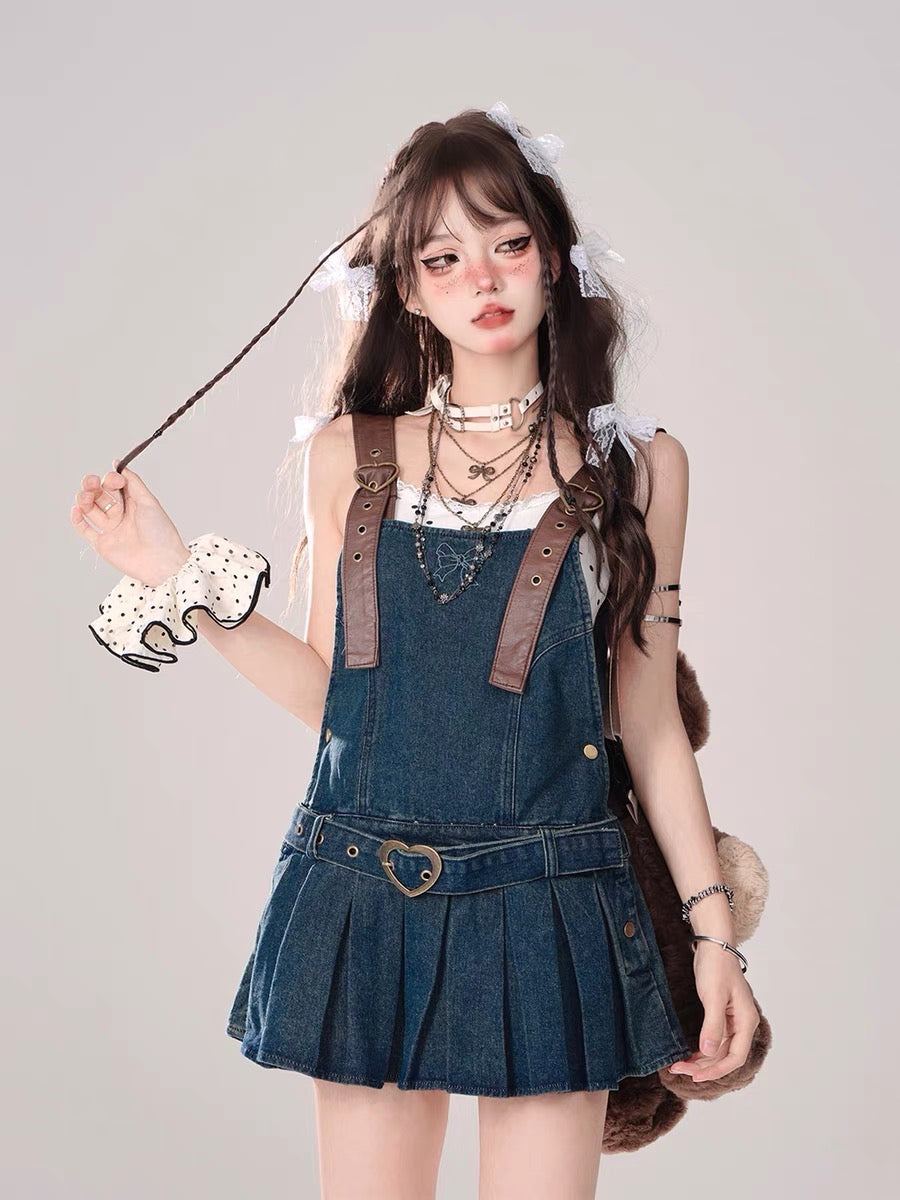 Heartfelt Denim Blue Overall Dress