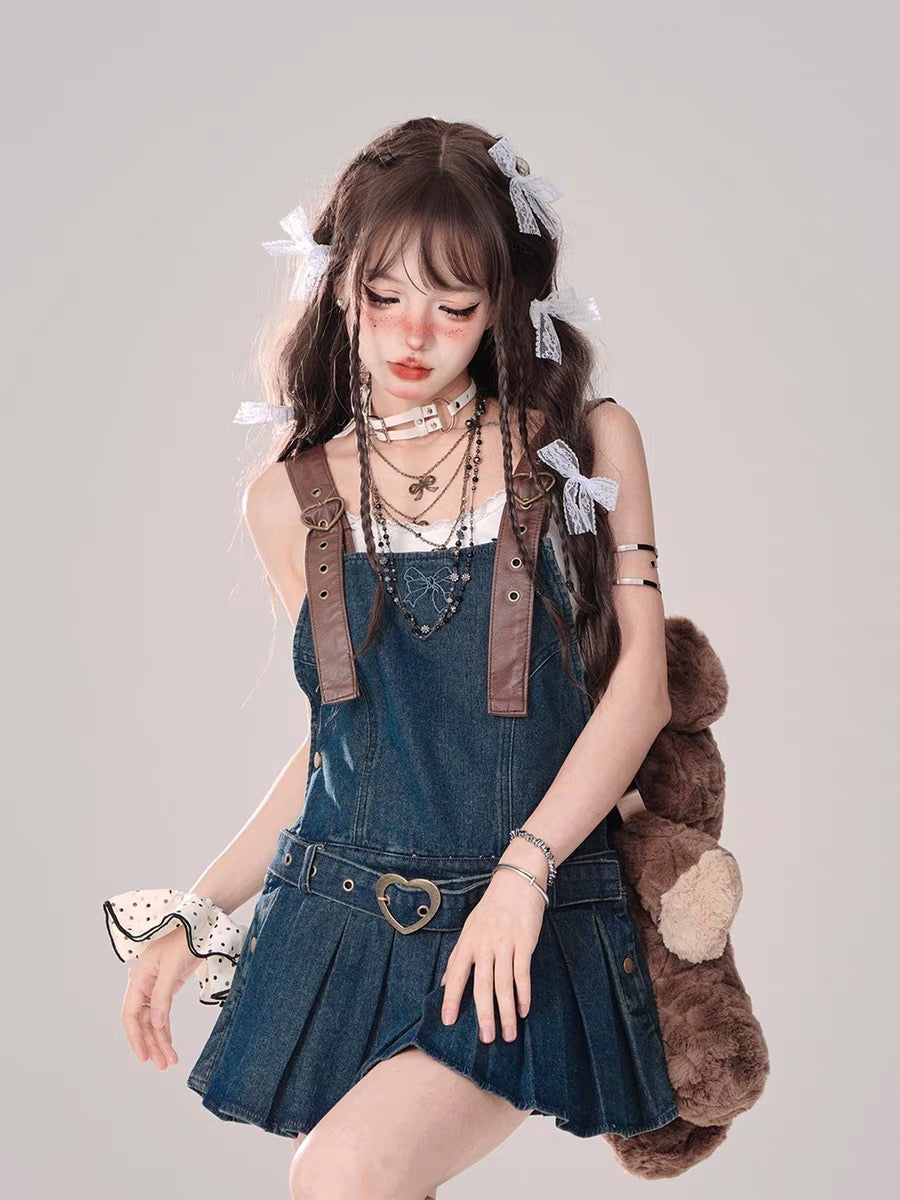 Heartfelt Denim Blue Overall Dress