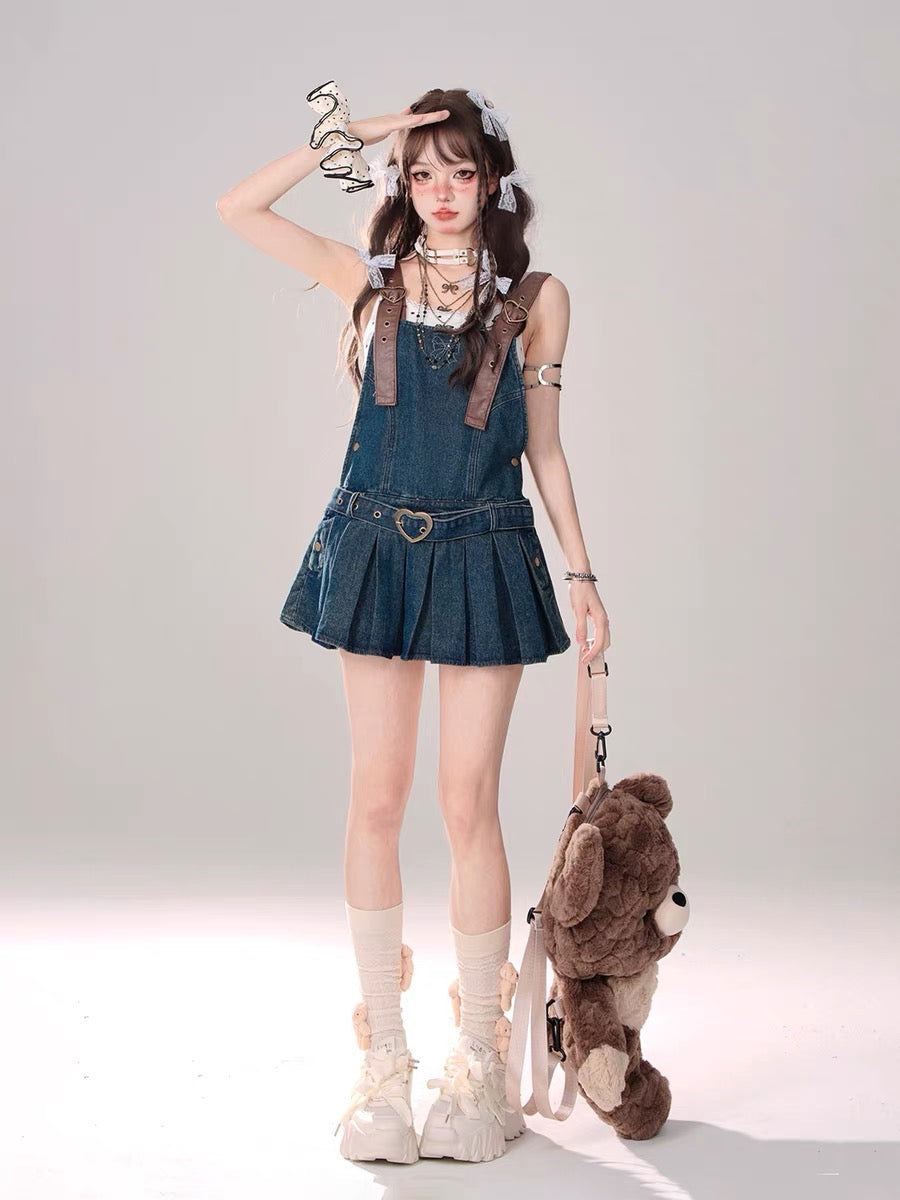 Heartfelt Denim Blue Overall Dress