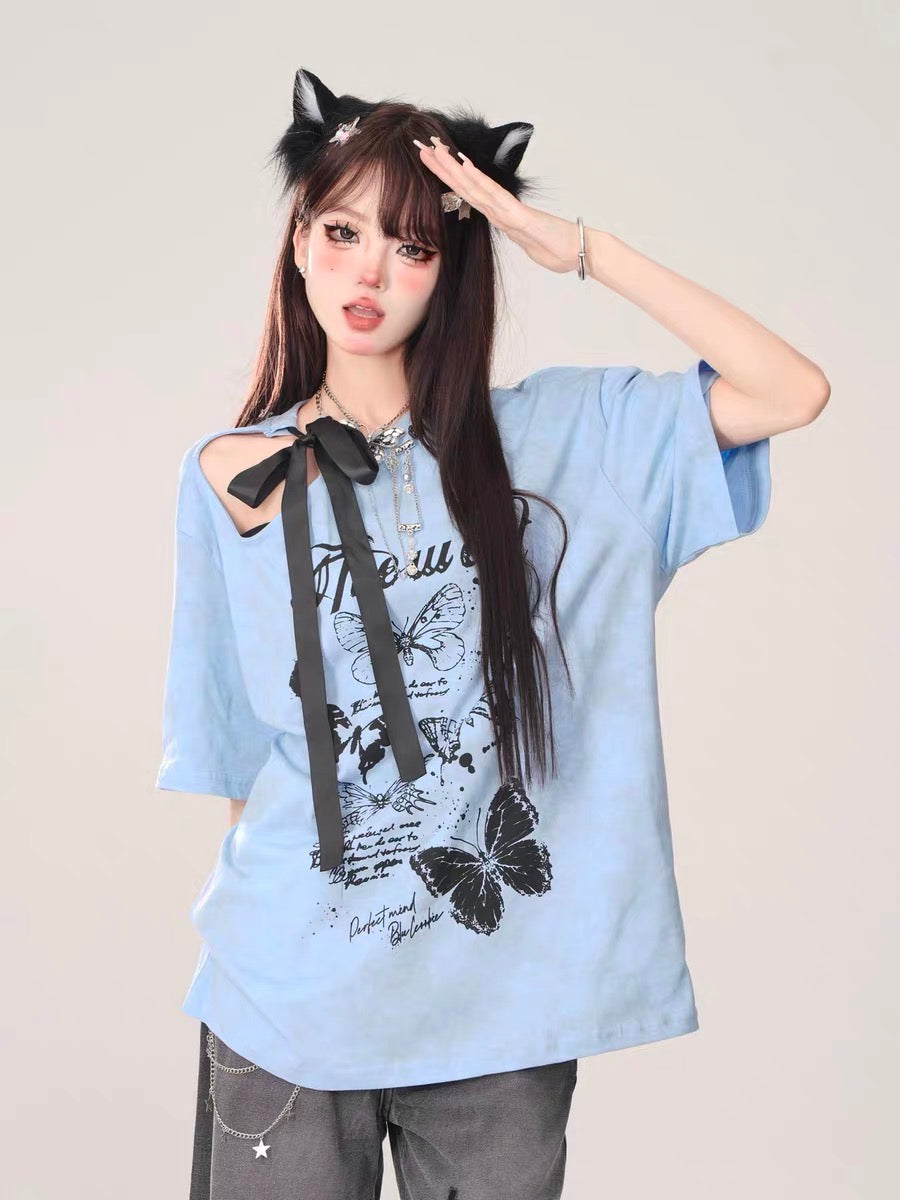 Dream Off-Shoulder Loose T-Shirt