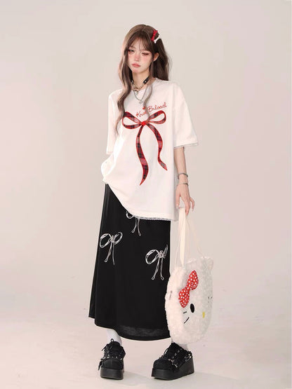 Kawaii Bow Party Oversized Loose Top