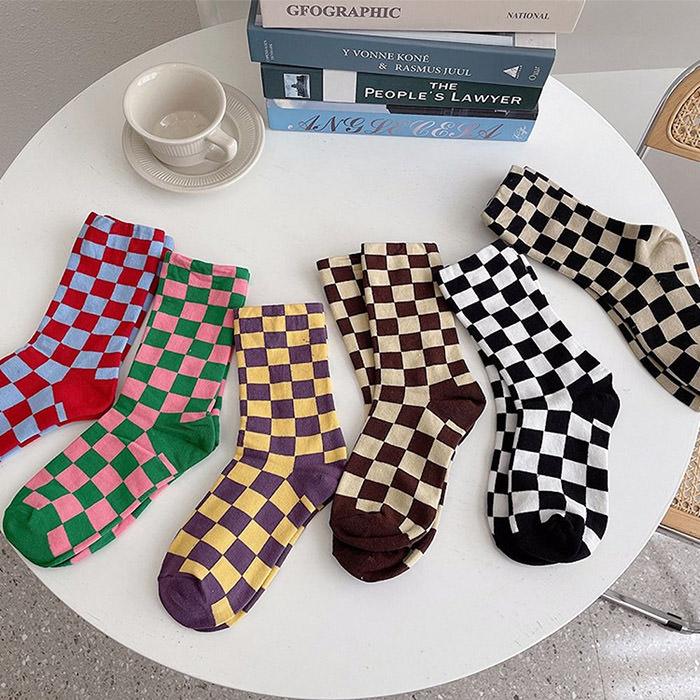 Colorful Checker Socks