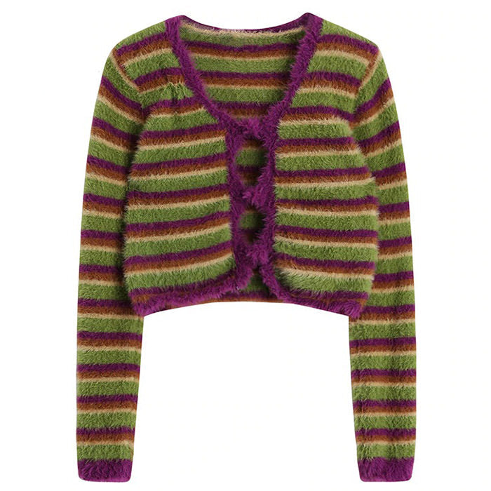 Cardigan vintage en fourrure