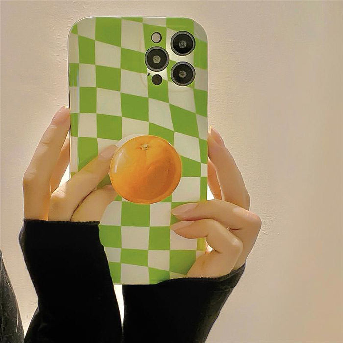 Coque iPhone à damier vert fruité