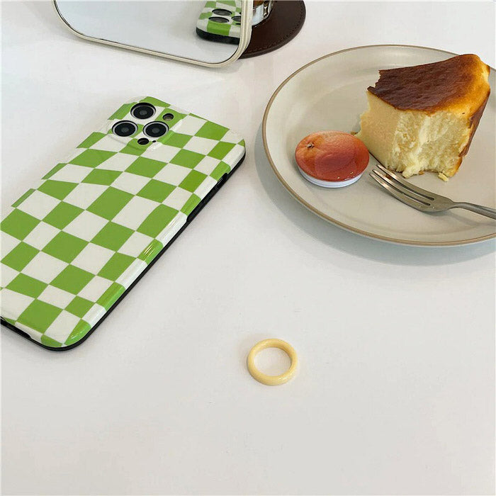 Coque iPhone à damier vert fruité