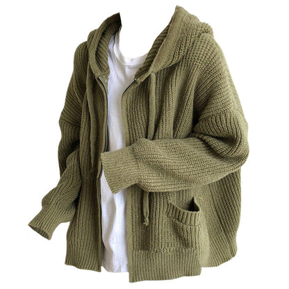 green knit zip up hoodie sweater boogzel clothing, aesthetic outfits
