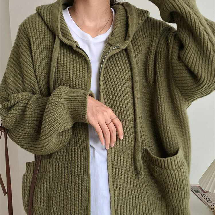 green knit zip up hoodie sweater boogzel clothing, aesthetic outfits
