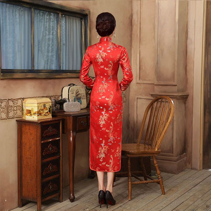 3/4-Sleeve Embroidery Cheongsam