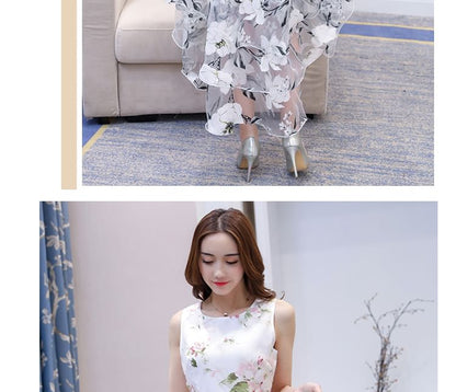 Floral Layered Waterfall Dress