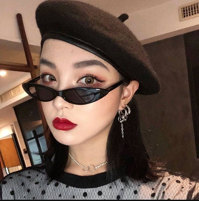 Slim Retro Cat Eye Sunglasses