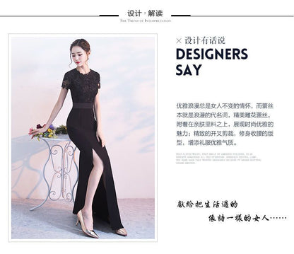 Evening Gown Mermaid Short-Sleeve