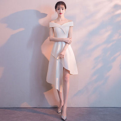 Off Shoulder Midi A-Line Cocktail Dress