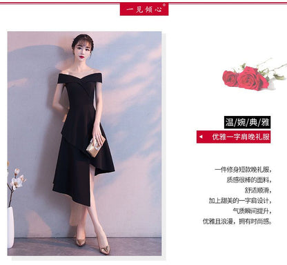 Off Shoulder Midi A-Line Cocktail Dress