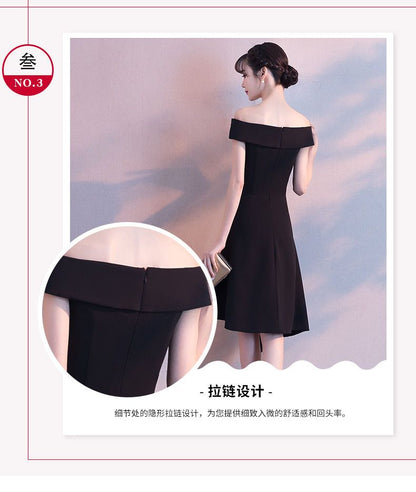 Off Shoulder Midi A-Line Cocktail Dress