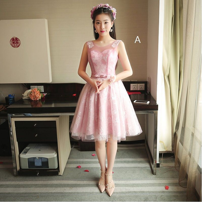 Bridesmaid Lace A-Line Cocktail Dress (4 designs)